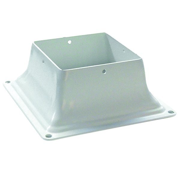 Pylex Post Base Steel White 4x4in 13046